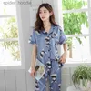 Women's Sleep Lounge M-7XL Plus Size Wear Loungewear Pyjamas Women Pijama Sleepwear PJ Set Satin Short Sleeve Nightwear Set Silk Pyjamas for Women L230920