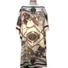 Fashion printed summer sexy silk kaftan dress boho long dress Full length Holiday women Beach caftan African dresses320e