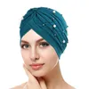 Neue Frauen Perlen Turban Knoten Muslimischen Hijab Beanie Motorhaube Krebs Chemo Kappe Haarausfall Abdeckung Bandana Kopftuch Wrap Turbante