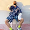 Men's Tracksuits Mens Set Short Sleeve Summer Casual Paisley Bandana Shirt And Shorts Beach Two Piece Suit 2023 Men Holiday 2 Sets M-XL