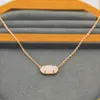 Rose Quartz Hexagon Pendant Necklaces Necklace Real 18K Gold Plated Dangles Glitter Jewelries Letter Gift With free dust bag