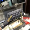 Borse a spalla da donna di alta qualità Borse Designer di lusso Mini scatola portatile Borsa per rossetto cosmetica Pelle di pecora Nera Moda Borse piccole Borsa a catena con palline dorate