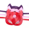 Costume Accessories Unisex Fox Ear Mask Cosplay Punk Spiked Leather Sexy Headgear Masquerade Dance Party Half Face Helmet Halloween Cosplay Costume