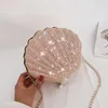 Evening Bags Shiny Handle Handmade Women Metal Chain Luxury Designer Clutch Wedding Party Purse Bucket Shoulder High Quality