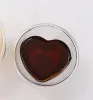 Regalo trasparente Bicchieri da birra resistenti a doppia parete Bicchieri da birra Tazza da caffè amorevole Tazza a forma di cuore in vetro trasparente 920