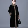 Manteau en fourrure mi-long pour femme, col montant, simple boutonnage, épais, chaud, Imitation vison, tendance, automne/hiver 2023