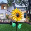 Gartendekorationen Sonnenblumen-Windmühle, rotierendes Sonnenblumen-Windspiel aus Metall mit Pfahl, stehendes Rasenblumen-Windrad, Outdoor-Gartendekoration, Kinderspielzeug 230920