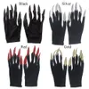 Five Fingers Gloves Long Nails Cosplay Cool Punk Gothic With Claws Black Mittens Halloween 230919