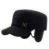 Berretti NORTHWOOD Berretto invernale da uomo Paraorecchie Snapback all'aperto Tenere al caldo Flat Top Cappelli militari Lettera regolabile Berretti da baseball Donna