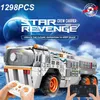 Elektrische RC Auto 1298PCS Space Troop Bausteine Luftfahrt Serie Fernbedienung Modell Montage Ziegel Kinder Pädagogisches DIY Spielzeug 230920