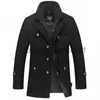 Męski okopa płaszcza płaszcz Mężczyźni Zimowa gruba wiatrówka długa wełniana płaszcz Casaco Masculino Palto Casaco Jaket Mens 5xl Trench wełniane kurtki J230920