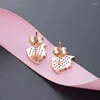 Stud Earrings Fish Pink Zircon Style Glam Fashion Good Jewerly For Women 2023 Gift In 925 Sterling Silver Super Deal