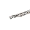 Bracelet à maillons de chaîne pour hommes, chaîne cubaine, noir, argent, contraste, M00536