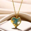 Necklace Earrings Set Waterdrop Zircon Gold Color Heart Women Girl Jewelry Colorful Drip Oil Pendant Girlfriend Wife Mom Gifts