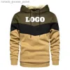 Herrtröjor tröjor anpassade lapptäcke hoodie män mode hooded tröja män tryck street casual pullover coatl230920