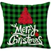 Custodia decorativa per cuscino con lettera di Natale verde, stampa albero, divano per la casa