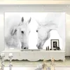 Fonds d'écran personnalisé grande murale cheval blanc pographie fond po peinture murale salon canapé chambre toile de fond papier peint décor à la maison