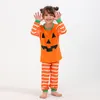 Abiti coordinati per la famiglia Happy Halloween Party Pigiama coordinato per la famiglia Set Madre Padre Bambini 2 pezzi Completo Baby Pagliaccetto Stampa zucca Pigiama da notte 230919