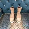 Diseñador de lujo negro nude naranja plataforma elástica botas cortas cuña zapatos de moda