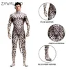 Cheetah Cosplay Catsuit Costume With Tail Crotch Zipper Jumpsuit ...