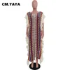 Basic Casual Dresses CM YAYA Women Knit Ribbed Clock Ruffes Side Sleeve Front Split Striped Straight Maxi Dress 2023 Vintage Fashion Vestidos 230919