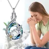 Pendant Necklaces You Are Always In My Heart Round Necklace Memorial Jewelry Flower Hummingbird Cremation Urn For Ashes