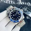 Herenhorloge Hoge kwaliteit automatisch mechanisch Pepsi rood en blauw horloge 2813 uurwerk waterdicht roestvrij staal lichtgevend horloge luxe