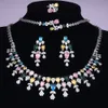 Zestawy biżuterii ślubnej 2023 Moda 4 -częściowa Cyrronia Bridal Cyrronia Pełna impreza kobiet luksus Dubaj Nigeria Crystal 230920
