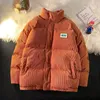 Donsparka's voor heren Harajuku Warme parka's voor heren Winterjas Corduroy Katoen Oversize Mannelijke winterjassen Windjack Gewatteerde jas Vrouw Parka's 230920