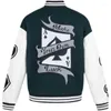 Jaquetas masculinas 2023ss poker bordado jaqueta de beisebol hip hop manga de couro homens e mulheres casais rua americana solta