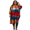 Robes de grande taille 5XL Taille de la mode Tenue des femmes Tie Dye Impression Lâche Oblique Épaule Irrégulière Tops Deux Pièces Ensemble En Gros Drop 230919