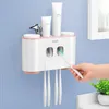 Toothbrush Holders Bathroom Accessories Set Automatic Wall Mount Toothpaste Squeezer Dispenser Holder With 4 Pieces Cup Wholesale 230919