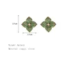 Stud Earrings European And American Fashion Classic Luxury High Quality Green Zircon Flower Women's Banquet Jewelry 2023