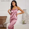 Kobiet Sleep Lounge Pijamas seksowna bielizna jedwabna piżama zestaw sutowa satynowa kamizelka cami z spodniami nocna odzież pajama femme pijama mjer pj l230920