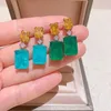 Dangle Earrings Vinregem 10 14mm Lab CreatedEmerald Paraiba Tourmaline Citrine Gemstone Sona Diamond Fine Jewelry Wholesale