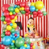 Andra evenemangsfestleveranser Carnival Circus Balloons Arch Garland Kit Red Yellow Blue Green Ballon Toy Birthday Decorations Rainbow Globos 230919