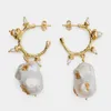 Dangle Earrings JBJD Baroque Pearl 2 Colors Gold Foil Design Fashion For Women Drop Earring