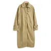 23 Spring/Summer minimalist classic t otem wide cotton detachable collar over knee length trench coat