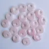 18mm Natural Stone Crystals Gogo Donut Charms Rose Quartz Pendants Beads for Jewelry Making Wholesale