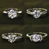 Band Rings Womens Diamond Ring Romantic Zircon Shining Round Stone Wedding Bridal Fashion Jewelry Engagement Rings For Women x0920