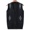 Gilet da uomo Cardigan esterno Indossare maglione Gilet senza maniche 2023 e inverno casual lavorato a maglia allentato