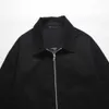 High Street Trendy Vibe Style Simple Polo Neck Zipper Short Jacket Coatn12y