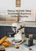 Petrus Espresso koffiezetapparaat Compact koffiezetapparaat 15 bar 1230W met schuimende melkopschuimer Automatische 2-kops shot-touchbediening
