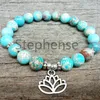 MG0707 Natural Blue Regalite Stone Bracelet Lotus Flower Charm Yoga Bracelet Fashion New Design Women's Energy Bracelet Shipp277W