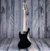 Geddy Lee Artist Series Jazz Bass Noir Guitare basse électrique 4 cordes Manche en érable, incrustation de bloc noir, reliure de touche noire