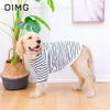 Dog Apparel OIMG Summer Breathable Medium Large Dogs Clothes Golden Retriever Labrador Samoyed Thin T-shirt Comfortable Stripe Pet Pullover 230919