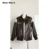 Womens Leather Faux Women Casual Gothic Hiphop Motocycle Style Jacket Autumn Winter Vintage Loose Long Sleeve 230920