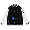 Men's Jackets Mens Designer Varsity Jackets High Street Multi-Patches Mixed Leather Varsity Blouson Button Baseball Jacket Casual Streetwear Outerwear Coats x0920