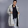 Manteau d'hiver en fausse fourrure pour hommes, manteau en fausse fourrure, grande taille, long, chaud et décontracté, trench-coat en laine, 230919