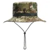 Berretti Four Seasons Uomo Berretti militari Cappelli da pescatore mimetico Poliestere 54-59 cm Quick Dry Pieghevole Gita Viaggi Pesca nella giungla